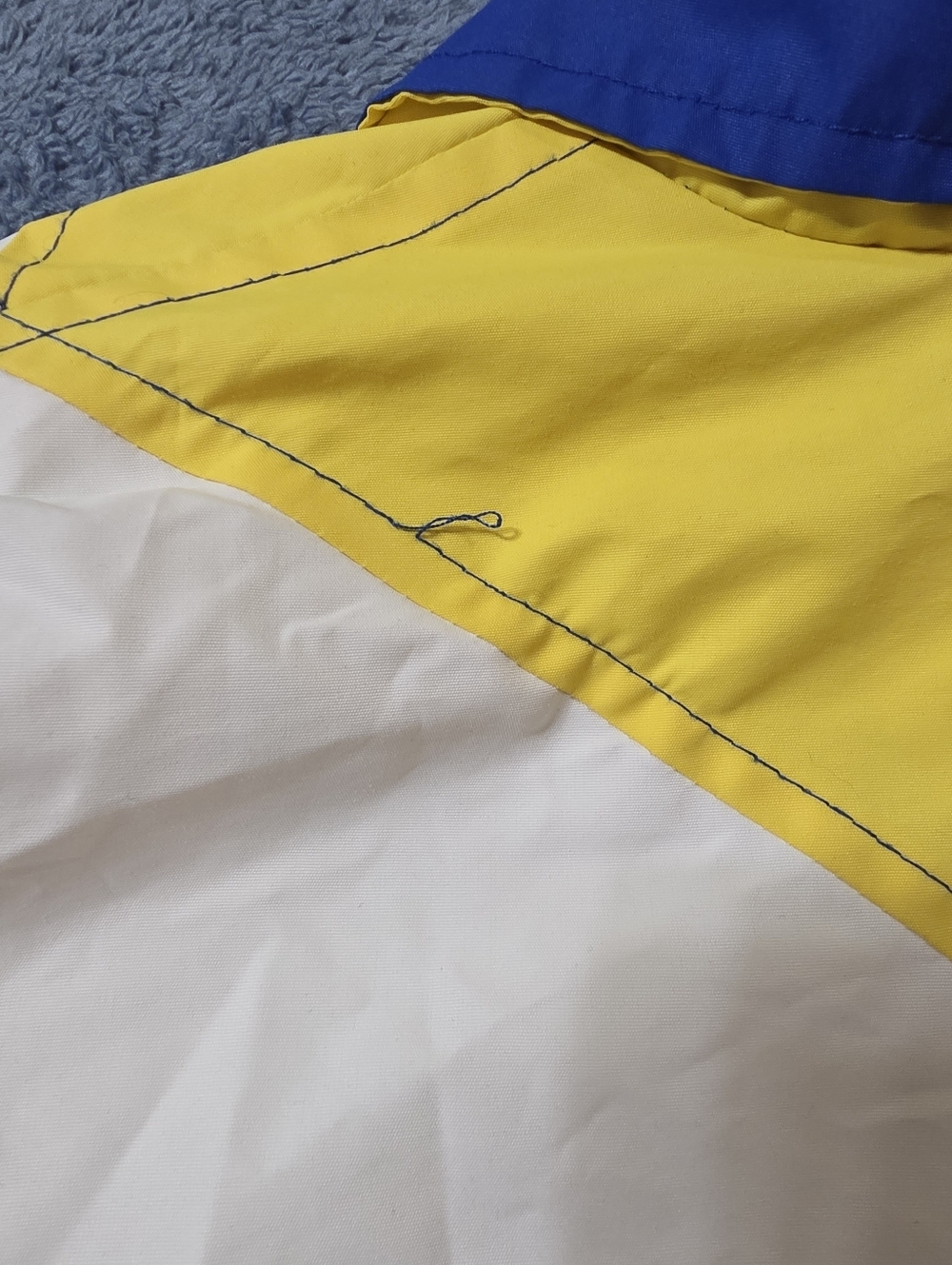 Members Only Youth 10/12 Jacket Windbreaker Spell Out Blue Yellow White - Picture 8 of 10